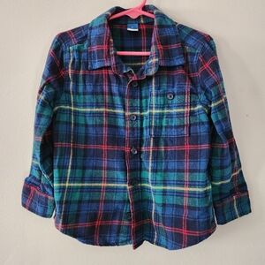 Old Navy Kids Plaid Shirt toddler 4T Flannel Button Up Longsleeve Fall Layering